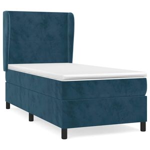 vidaXL Cama box spring con colch&oacute;n terciopelo azul oscuro 80x200 cm