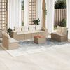 vidaXL Set de sof&aacute;s de jard&iacute;n 9 pzas con cojines rat&aacute;n sint&eacute;tico beige