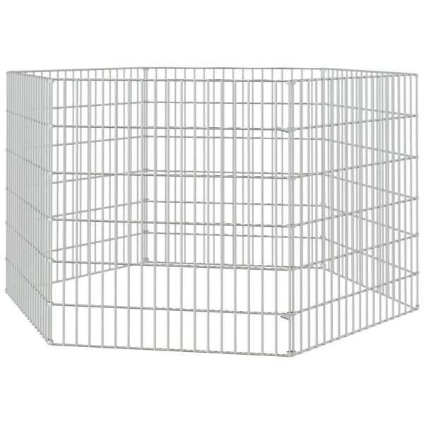 vidaXL Recinto animales corral 6 paneles hierro galvanizado 54x60 cm