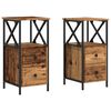 vidaXL Mesitas de noche 2 ud madera ingenier&iacute;a envejecida 34x35,5x70cm