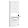 vidaXL Mueble zapatero madera contrachapada blanco brillo 59x17x150 cm
