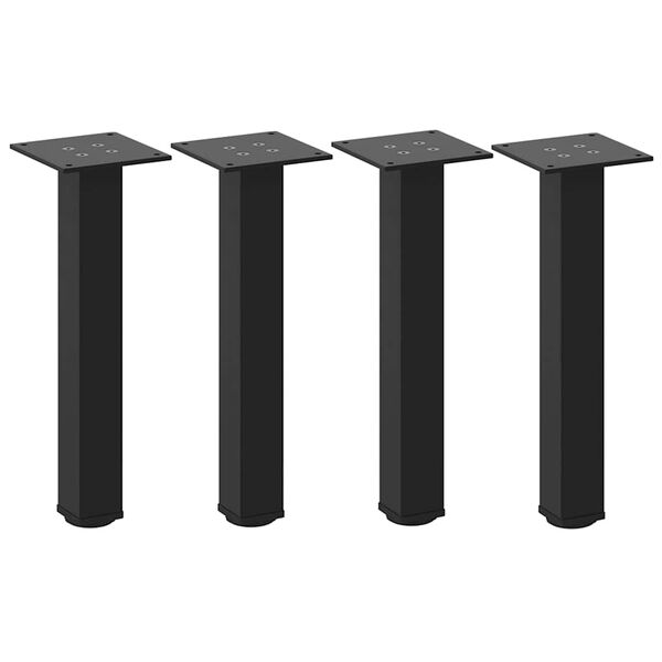 vidaXL Patas para mesa de centro (4 unidades), color negro, 30-32 cm, acero