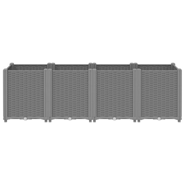 vidaXL Jardinera PP gris claro 160x40x53 cm