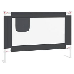 vidaXL Barandilla de seguridad cama de ni&ntilde;o gris oscuro tela 100x25 cm