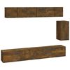 vidaXL Set de muebles de TV 6 pzas madera contrachapada roble ahumado