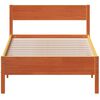 vidaXL Estructura de cama sin colch&oacute;n madera maciza marr&oacute;n 90x190 cm