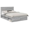 vidaXL Estructura de cama con cabecera Gris Sonoma 160 x 200 cm
