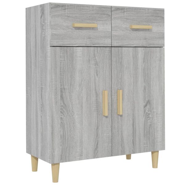 vidaXL Aparador de madera contrachapada gris Sonoma 69,5x34x89 cm