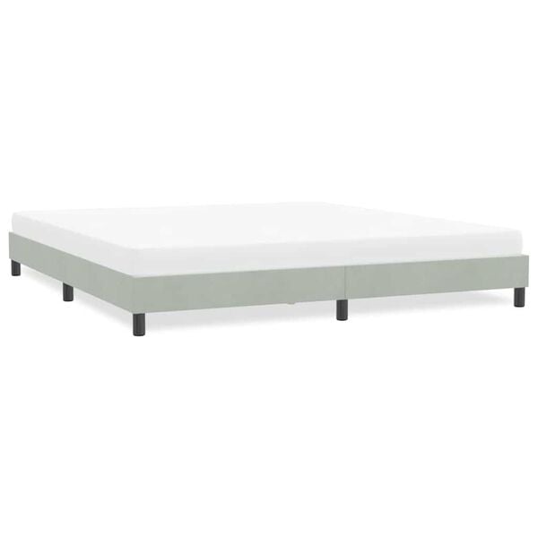vidaXL Estructura de cama sin colch&oacute;n terciopelo gris claro 180x210 cm