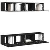 vidaXL Conjunto de mueble de TV 4 pcs Roble Negro 80 x 30 x 30 cm