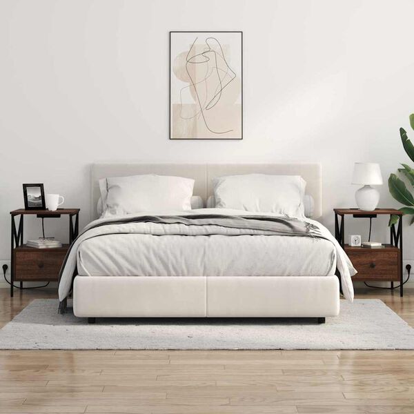 vidaXL Armario de Noche con caj&oacute;n Roble Marr&oacute;n 41,5 x 40,5 x 55 cm