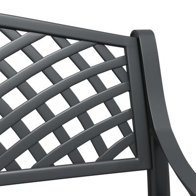 vidaXL Banco de jardín de aluminio fundido negro 102 cm