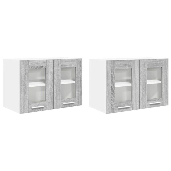 vidaXL Mueble colgante con puerta 2 pcs Gris Sonoma 60 x 31 x 40 cm