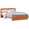 vidaXL Estructura de cama con estante Marr&oacute;n cera 150 x 200 cm