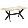 vidaXL Mesa de comedor madera maciza de mango blanco 160x80x75 cm