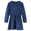 vidaXL Vestido infantil de manga larga azul marino 140