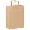 vidaXL Bolsas de papel con asas 50 uds marr&oacute;n 26x12x35 cm