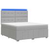 vidaXL Cama de muelles con LED y colch&oacute;n Gris Claro 140 x 200 cm Tela