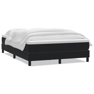 vidaXL Cama box spring con colch&oacute;n terciopelo negro 140x210 cm