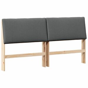 vidaXL Cabecero tapizado Gris oscuro 200 cm Madera de pino macizo