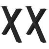 vidaXL Patas para mesa de comedor en forma de X (2 unidades), color negro, 90 x (72-73) cm, acero