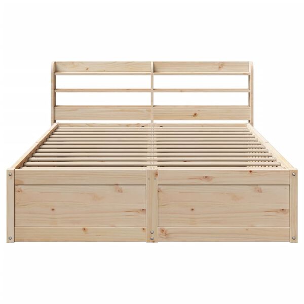 vidaXL Estructura de cama con cabecero madera de pino blanco 150x200cm