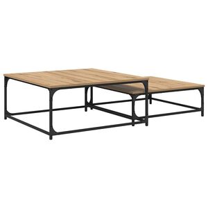 vidaXL Mesa de Caf&eacute; 2 uds. Roble artisan 80 x 80 x 35 cm