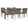 vidaXL Set comedor jardín 7 pzas y cojines ratán sintético gris