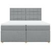 vidaXL Cama box spring con colch&oacute;n tela gris claro 200x200 cm