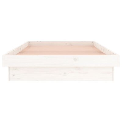 vidaXL Estructura de cama con LED madera maciza blanca 90x200 cm