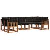 vidaXL Conjunto de sof&aacute;s de exterior con coj&iacute;n 7 pcs Natural y negro