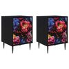 vidaXL Mesa de noche KIEL 2 uds. Roble Negro 36 x 33 x 51 cm