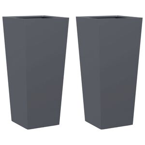 vidaXL Jardineras hexagonales 2 uds acero antracita 35x35x75 cm
