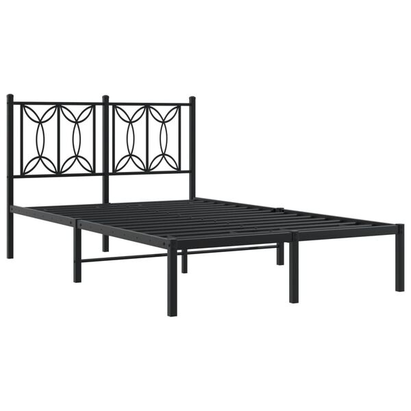 vidaXL Estructura cama sin colchón con cabecero metal negro 120x200 cm