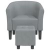 vidaXL Sill&oacute;n con taburete tela gris claro