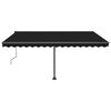 vidaXL Toldo autom&aacute;tico LED sensor de viento gris antracita 400x350 cm