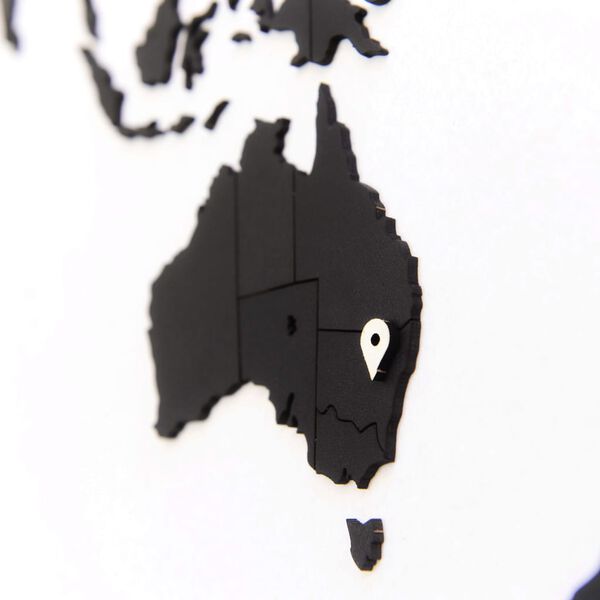 MiMi Innovations Mapa decorativo de pared Luxury puzzle negro 100x60cm