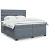 vidaXL Cama box spring con colchón terciopelo gris oscuro 200x200 cm