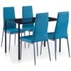vidaXL Conjunto de mesa y sillas de comedor 5 piezas azul