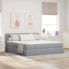 vidaXL Cama con almacenamiento y LED Gris Claro 160 x 200 cm tela