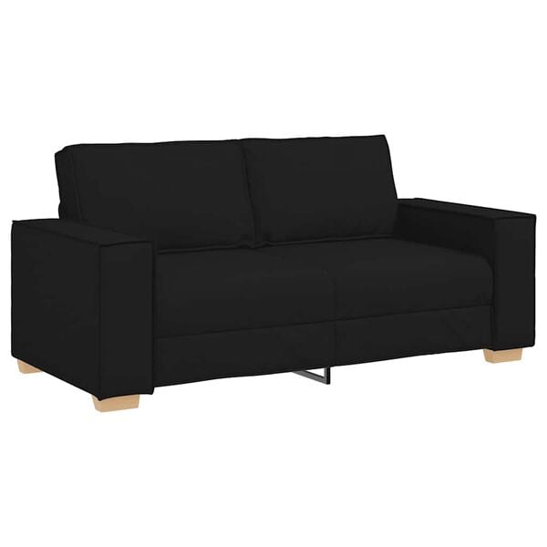 vidaXL Sof&aacute; de 2 plazas de tela negra, 180x78x84 cm