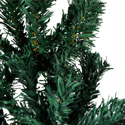 vidaXL Medio árbol de Navidad artificial con soporte verde 120 cm