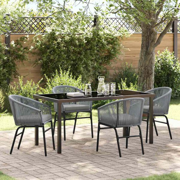vidaXL Conjunto de Comedor de Jard&iacute;n 5 pcs Antracita