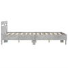 vidaXL Estructura de cama cabecero y luces LED gris hormig&oacute;n 135x190cm