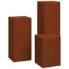 vidaXL Soporte de plantas 3 pcs Oxidado Acero autopatinable