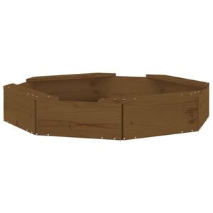 vidaXL Arenero con asientos oct&oacute;gono madera maciza de pino marr&oacute;n miel