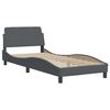 vidaXL Estructura de cama sin colch&oacute;n terciopelo gris oscuro 90x200 cm