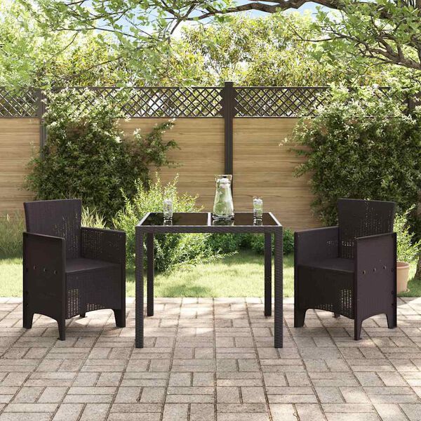 vidaXL Silla de Jardín 2 pcs Marrón 53 x 49 x 85 cm PP