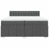 vidaXL Cama box spring con colch&oacute;n tela gris oscuro 200x200 cm