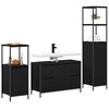 vidaXL Juego de muebles de ba&ntilde;o 3 pcs Roble Negro Madera contrachapada